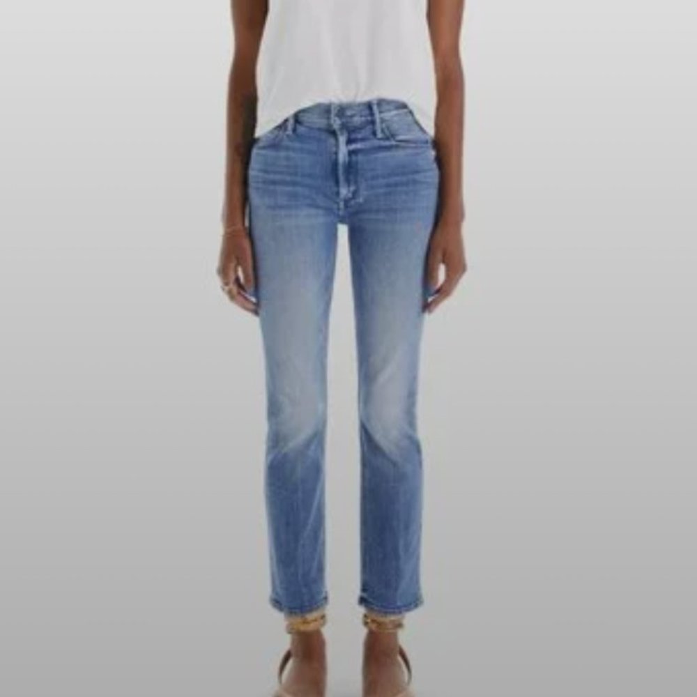 Mother Women’s The Midrise Dazzler Ankle Jeans Size 27 Straight Leg Classic Blue